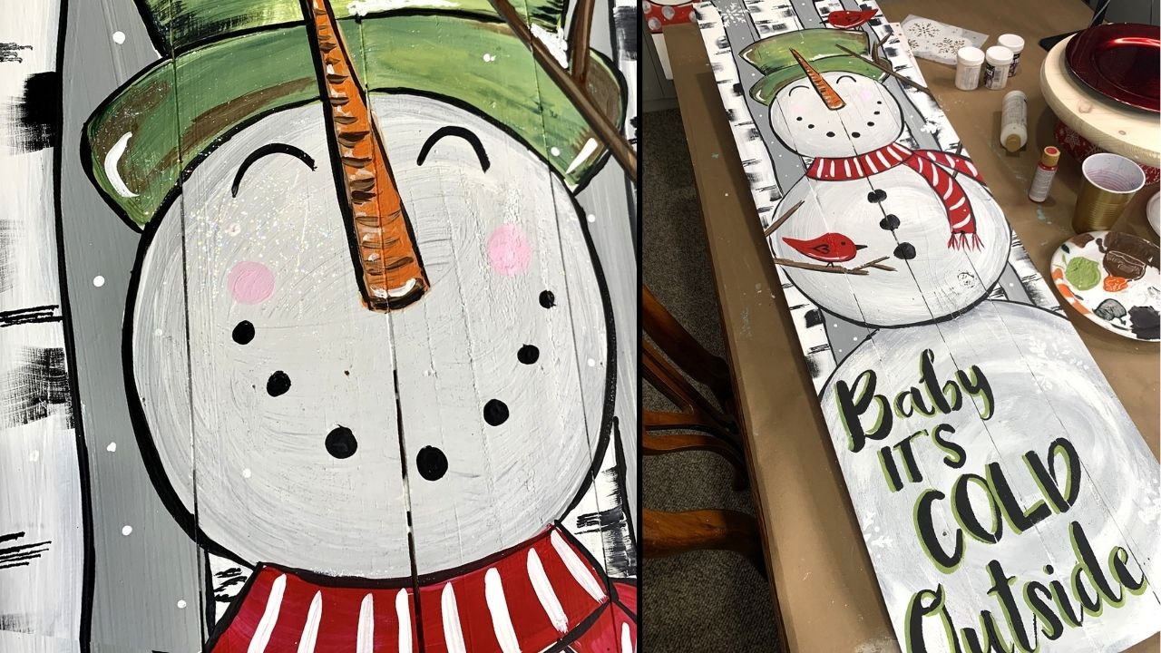 Snowman Add-on for Slim Sign Post Holder DIY Wood Blanks for Crafting and  Painting, Home Decor 